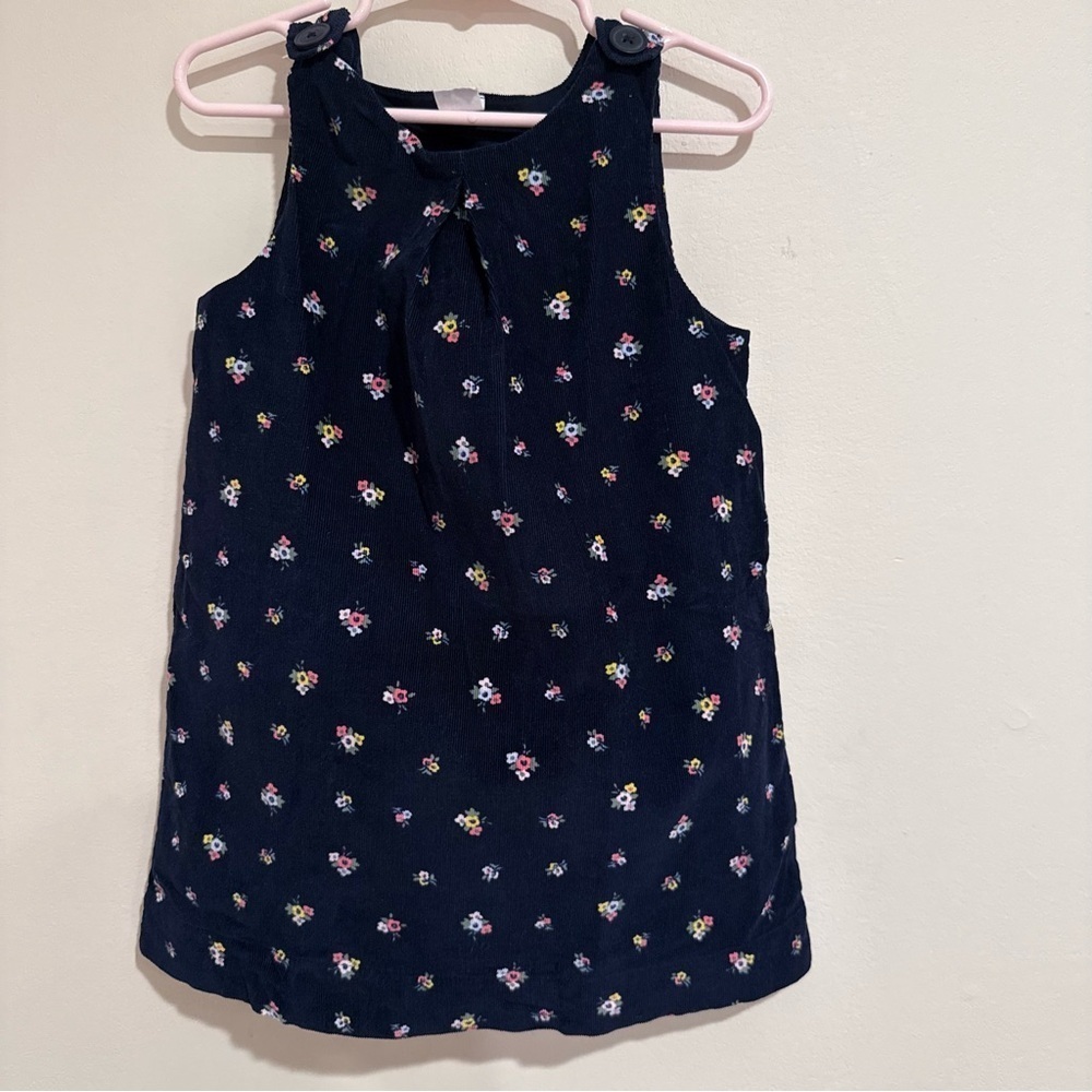 Beautiful Baby Gap Floral Navy Corduroy Jumper with Salmon Pink Top size 3T - Picture 6 of 6